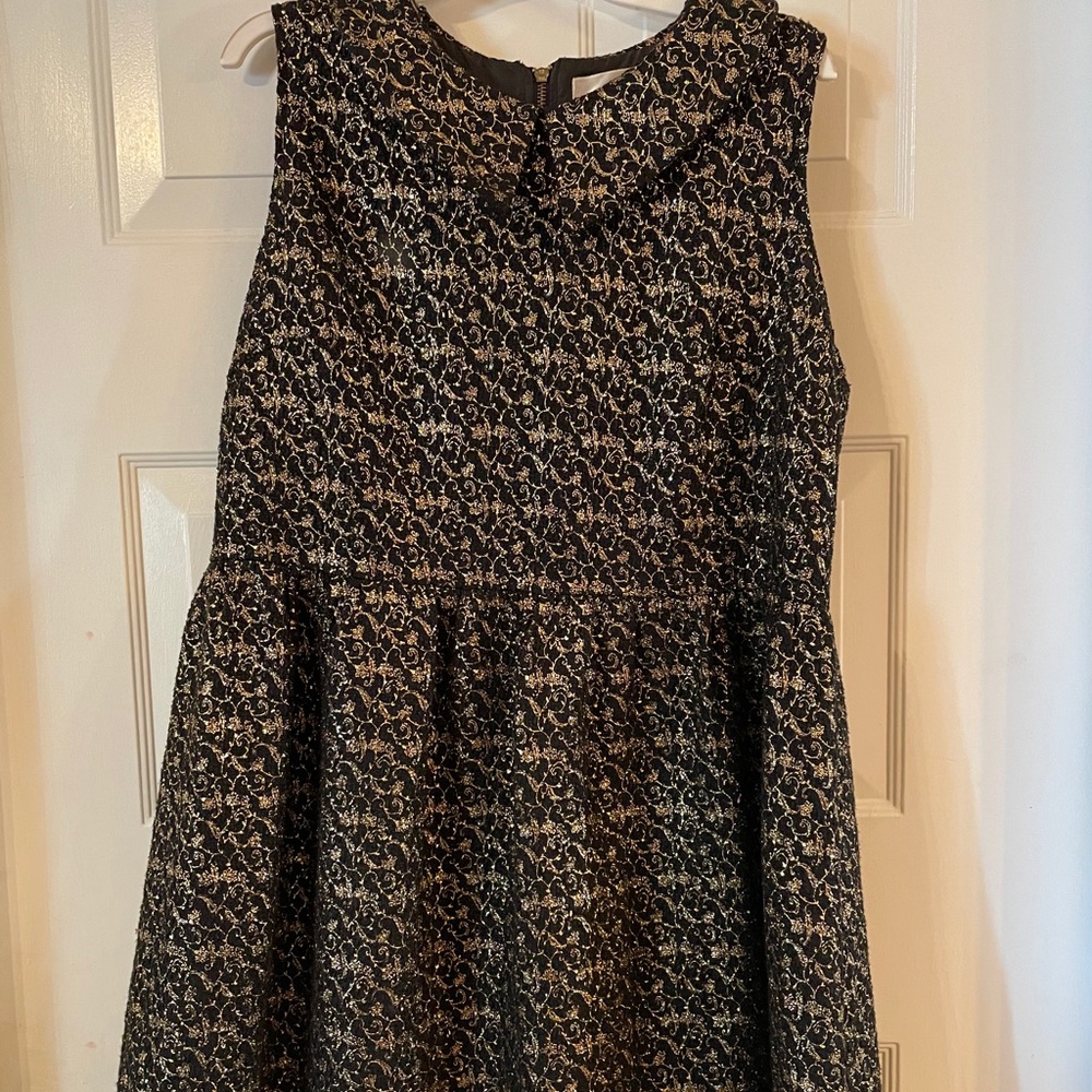 Xl Black with gold thread Peter Pan dress